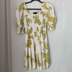 1. State green paisley dress